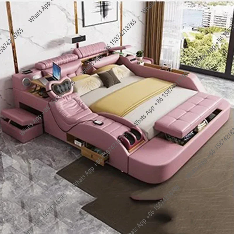 

A Korean Modern Luxury Bed European Nature Luxury Bedroom Human Bed Design Multifunctional Bedroom Camas King Size Home Furnitur
