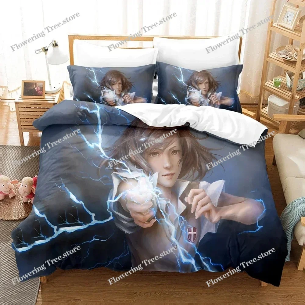 Anime Certain Scientific Railgun Misaka Mikoto Bedding Set Boys Girls Twin Queen Size Duvet Cover Pillowcase Bed Kids Adult029