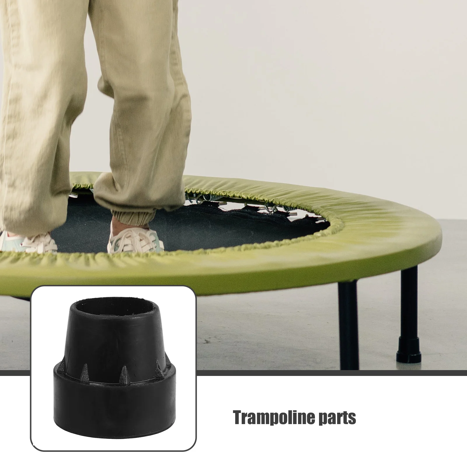 

10Pcs Anti Slip Trampoline Leg Caps Screw Threaded Mini Trampoline Replacement Parts Leg Covers Rubber Foot Pads Black