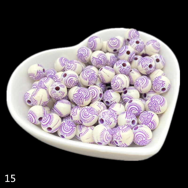 50pcs/lot 8mm Round Acrylic Beads for Jewelry Making Necklaces Earrings Bracelets Handmade Diy Accessory