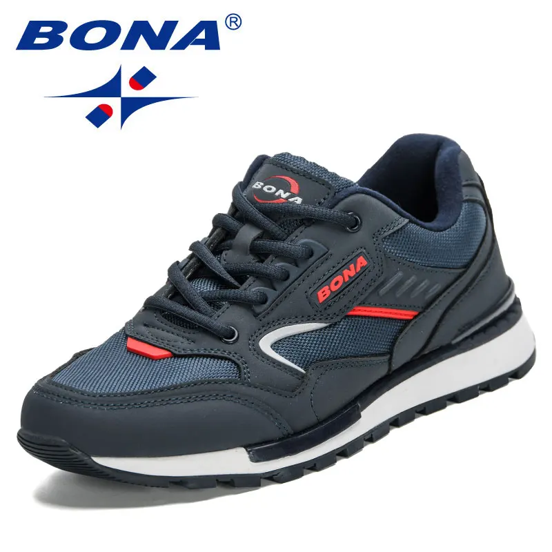 BONA New 2023 Designers Sneakers Trainers Lightweight Antiskid Outdo Light and wear-resistant Men Running Shoes Lightweight anti