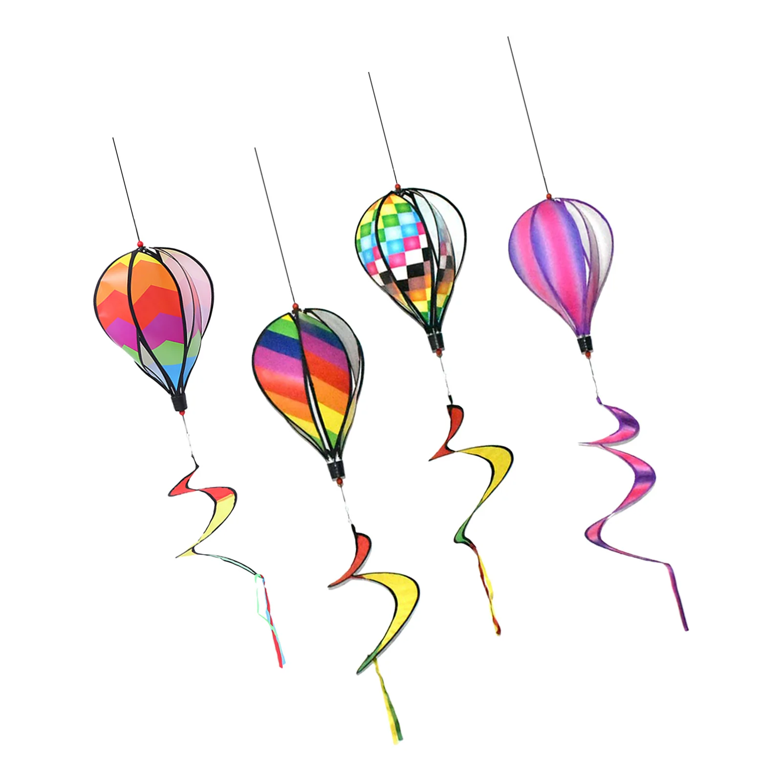 

4Pcs Spiral Hot Air Balloon Wind Hanging Garden Yard Outdoor Party Decorations Hot Air Balloon Wind
