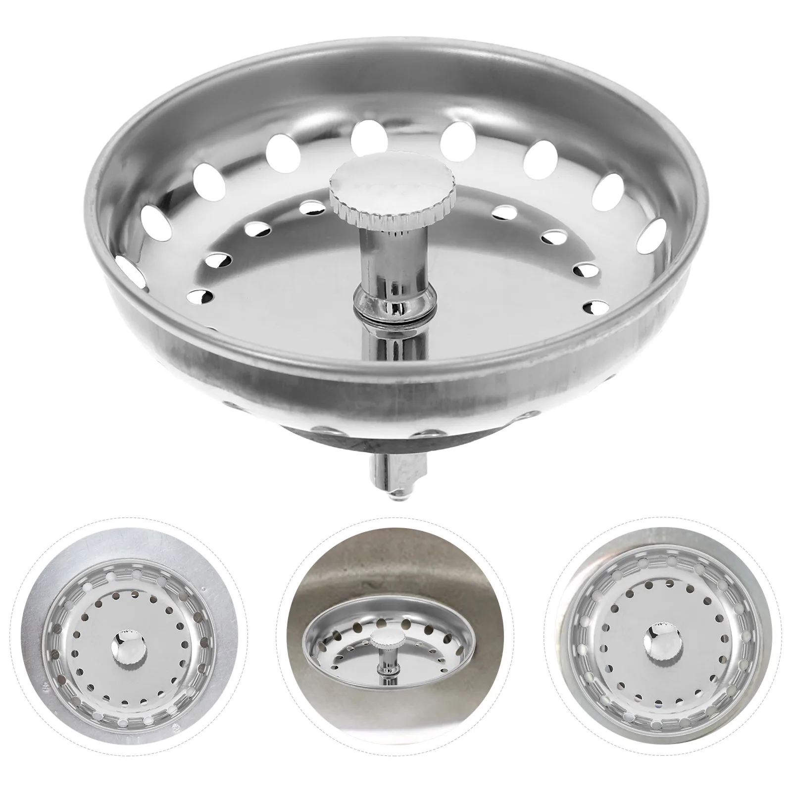 

1Set Stainless Steel Sink Drain Stopper Strainer Kitchen Sink Cover Universal Garbage Disposal Filter Basket Kitchen Stopper