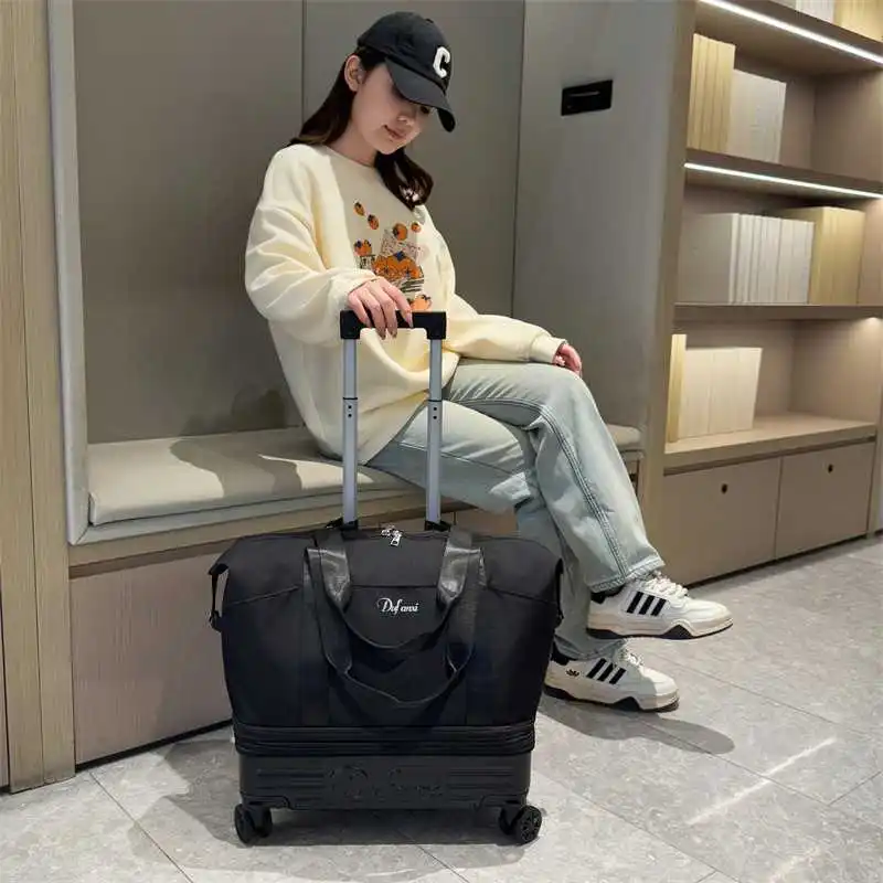 large-capacity-travel-bag-with-universal-wheels-luggage-with-pull-rod-and-back-pull-features-wheel-waterproof-casual-travel