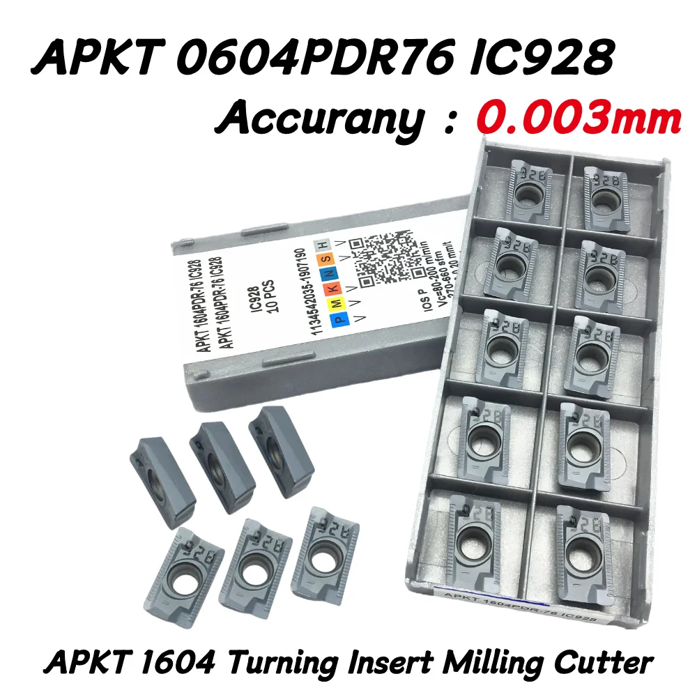 10PCS APKT1604 PDER 76 IC928 Turning Tool Carbide Insert Lathe Tool APKT 1604 Turning Insert Milling Cutter