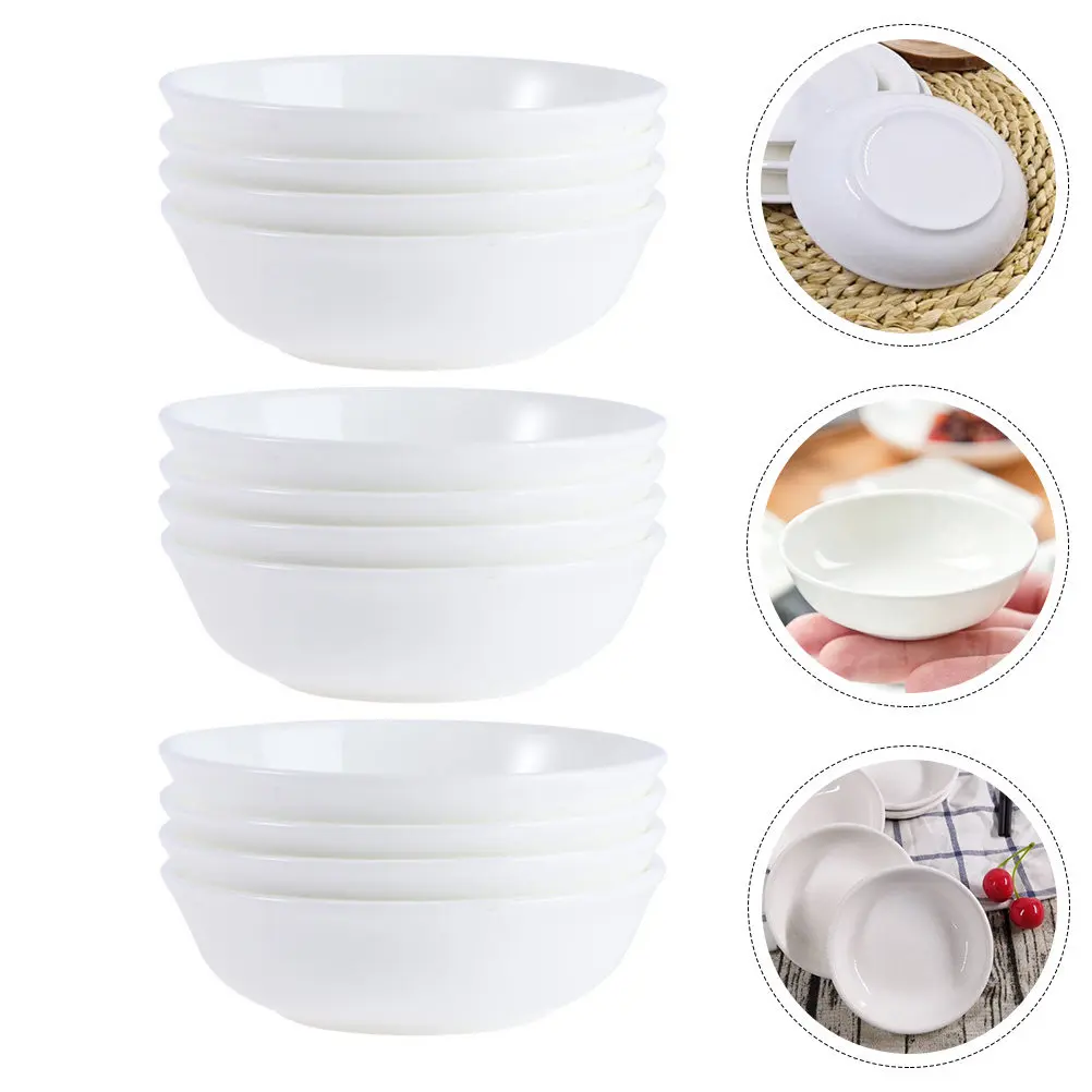 12Pcs Bone China Paint Pallets Ceramic Multi-Function Paint Trays Household Watercolor Mixing Pallets Portable Draw Supplies