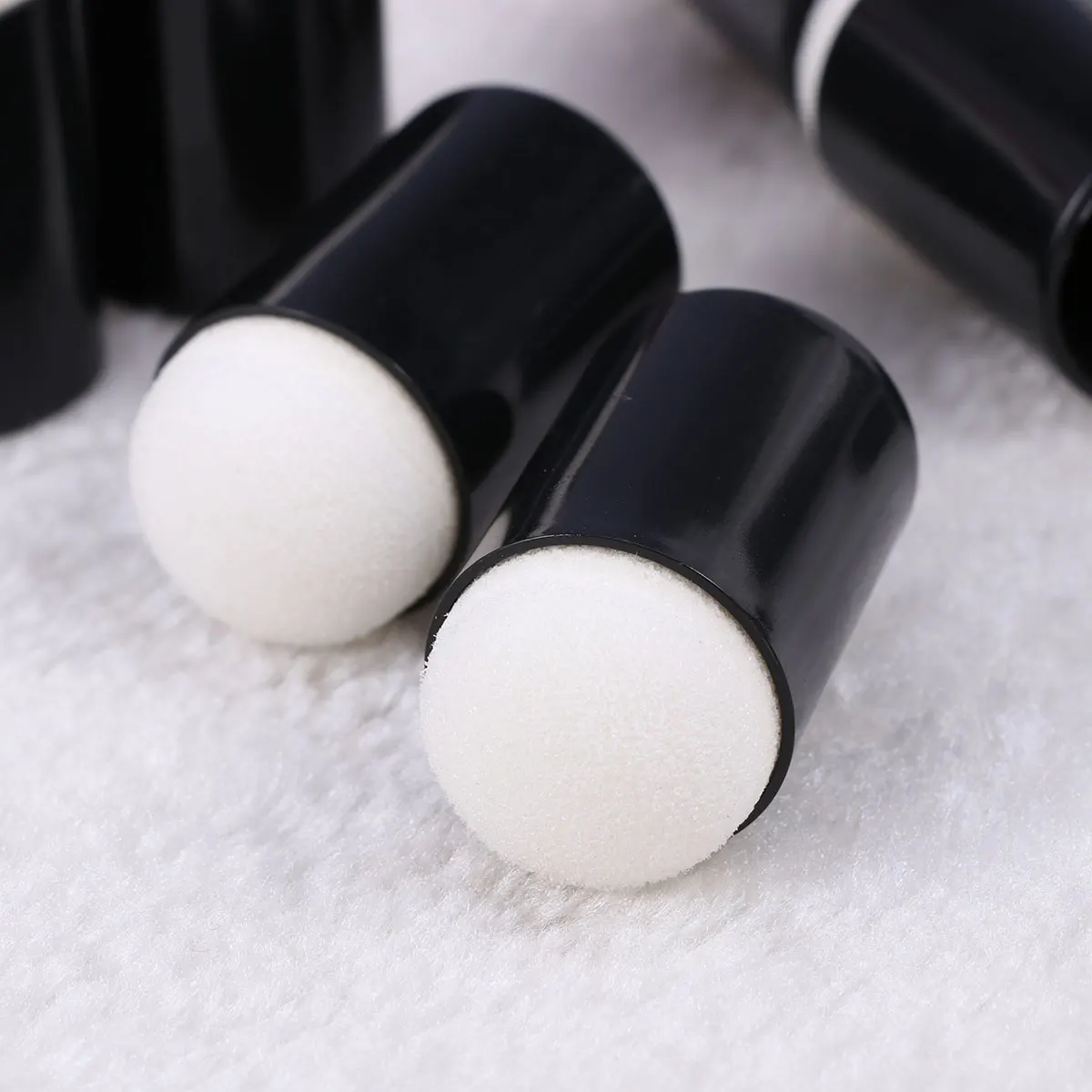 10 個のペイントスポンジツールフィンガーダウバーセット洗えるハンドルデザイン DIY 描画インククラフト活動用