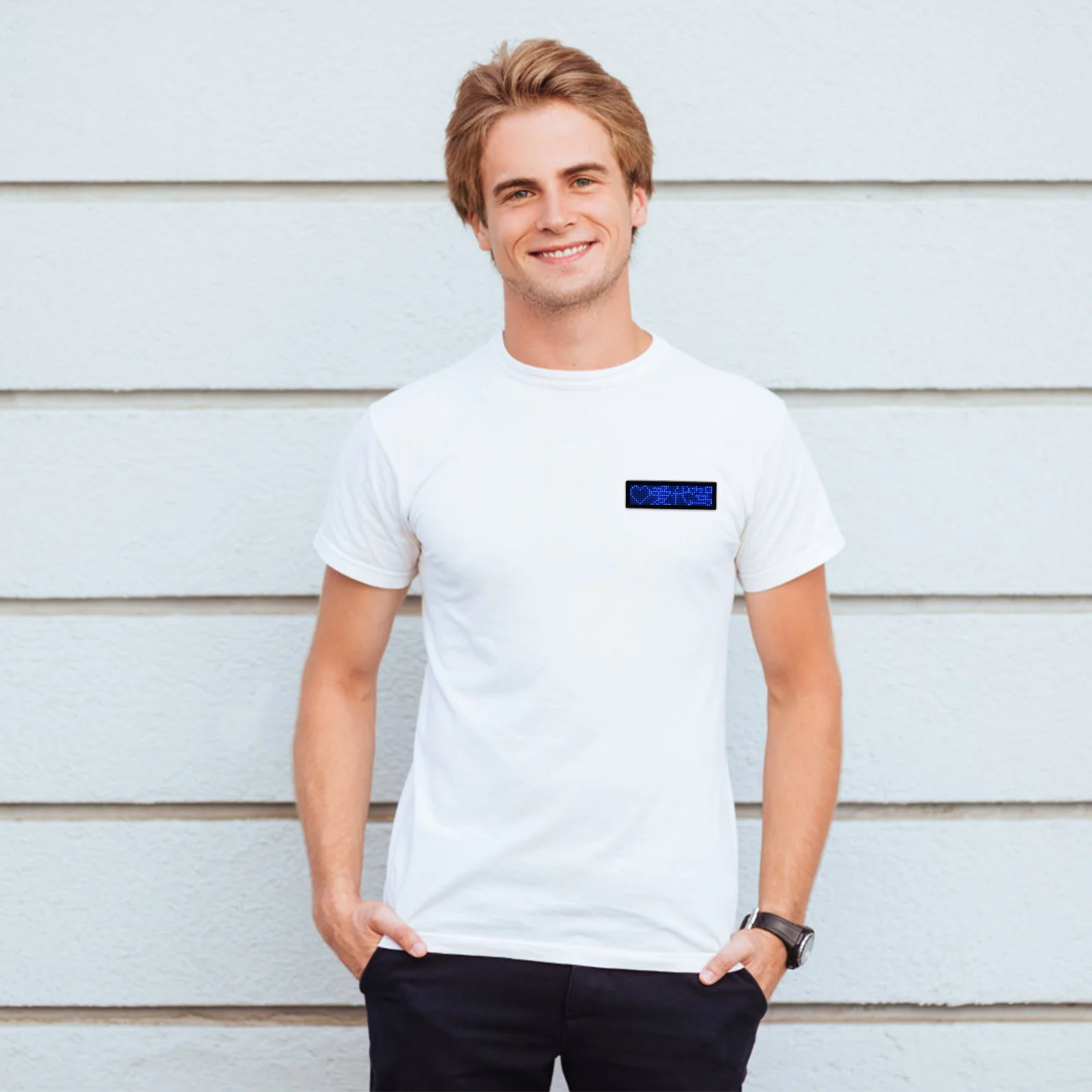 

Rechargeable Led Name Tag 300Mah Built-In Usb Charging Adjustable Brightness For Exhibition Trade Show Party Nightclub