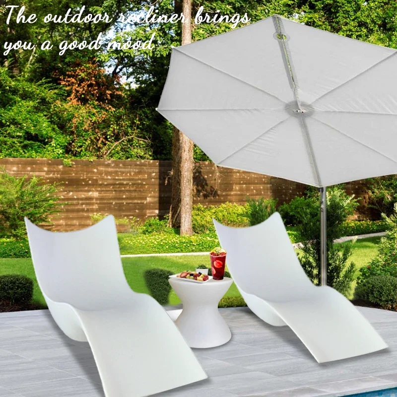

Светодиодная подсветка, уличные белые пластиковые шезлонги для пляжа, пляжное кресло для отдыха с навесом