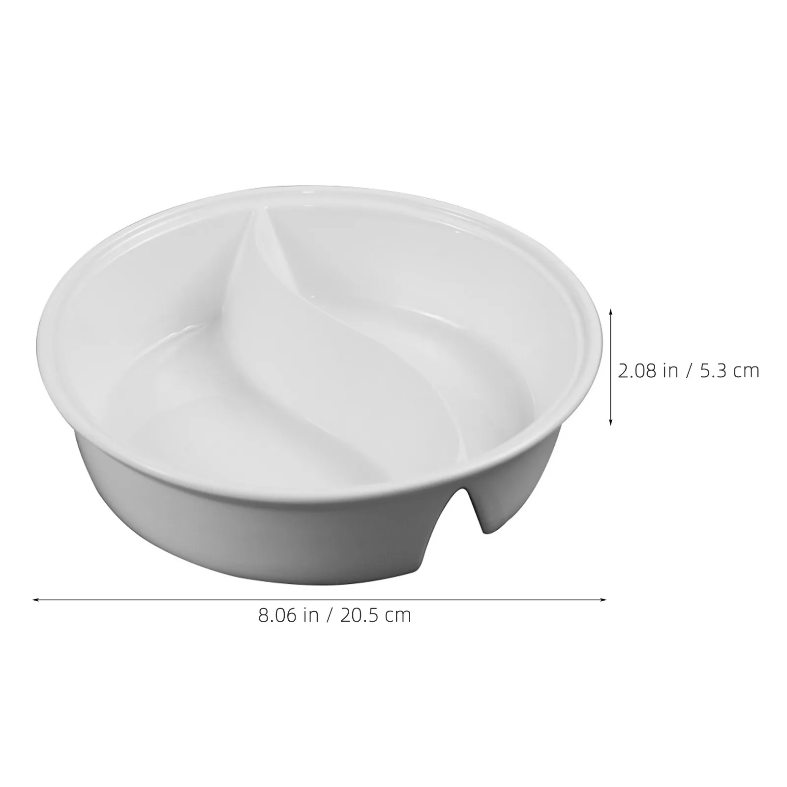 Ceramic Divided Microwave Safe Bowl 8 Inch Compartment Serving Plate for Oatmeal Soup Noodles Yogurt Berries Weight Management