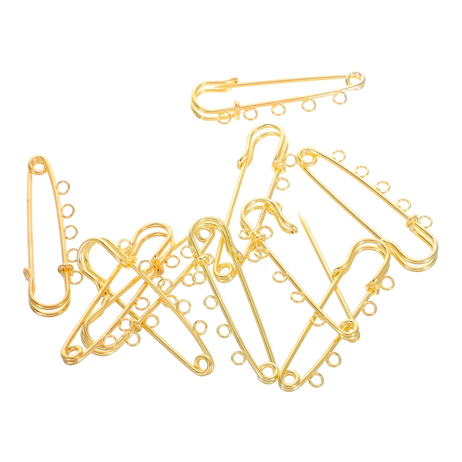 10 ชิ้น 5 หลุมความปลอดภัย Pin ผู้ถือ Charms Trailer Boutonniere ชื่อเครื่องแต่งกายทอง Pins เข็มกลัดหลุมป้ายเด็ก