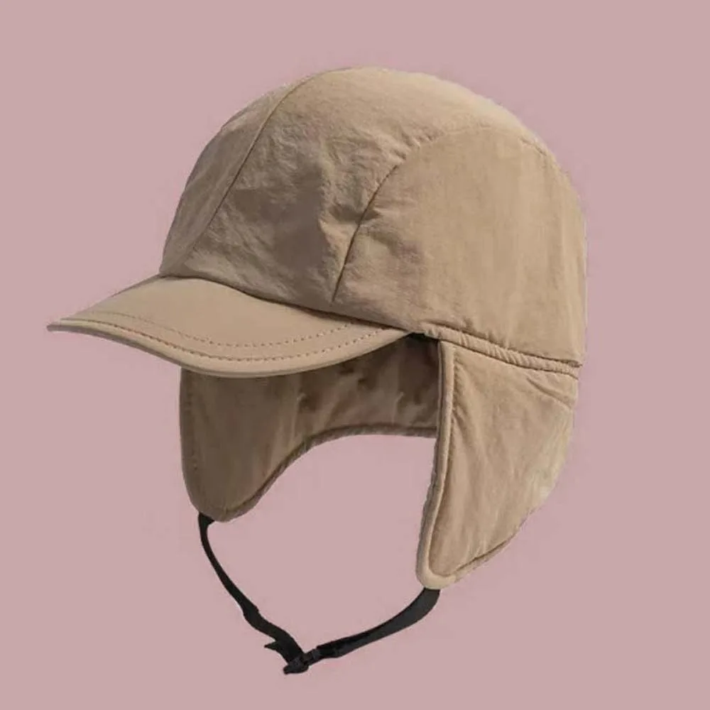 

Japanese Style Ear Protection Ushanka Lightweight Thickened Earflaps Visor Hat Cotton Multi-functional Windproof Pilot Cap