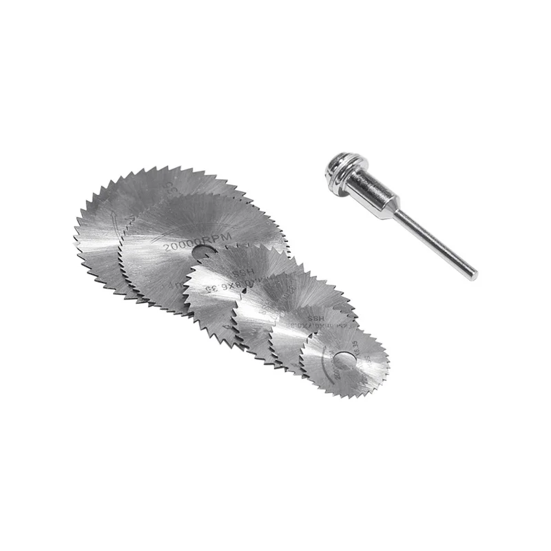 7 szt. Mini zestaw piły tarczowe ze stali szybkotnącej z trzpieniem 3.17mm tarcze tnące do szlifowania cięcia HSS narzędzie obrotowe