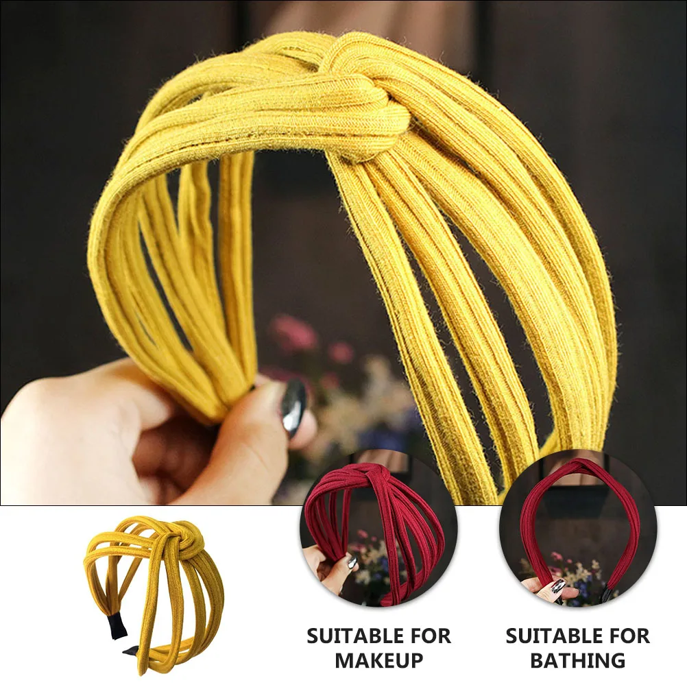 

6pcs Women Headband Set Cross Knot Wide Fabric Covered Hairbands For Daily Party Wedding Yoga Hair Accessories