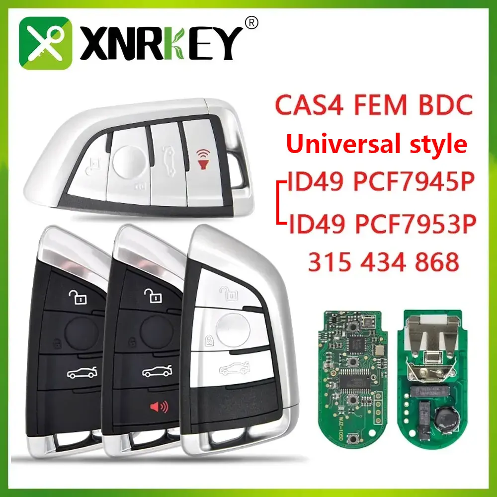 

XNRKEY Remote Control Car Key For BMW F 5 7 X5 X6 2014 2015 2016 CAS4 CAS4+ FEM 315/434/868Mhz ID49 PCF7945 7953 Keyless Entry