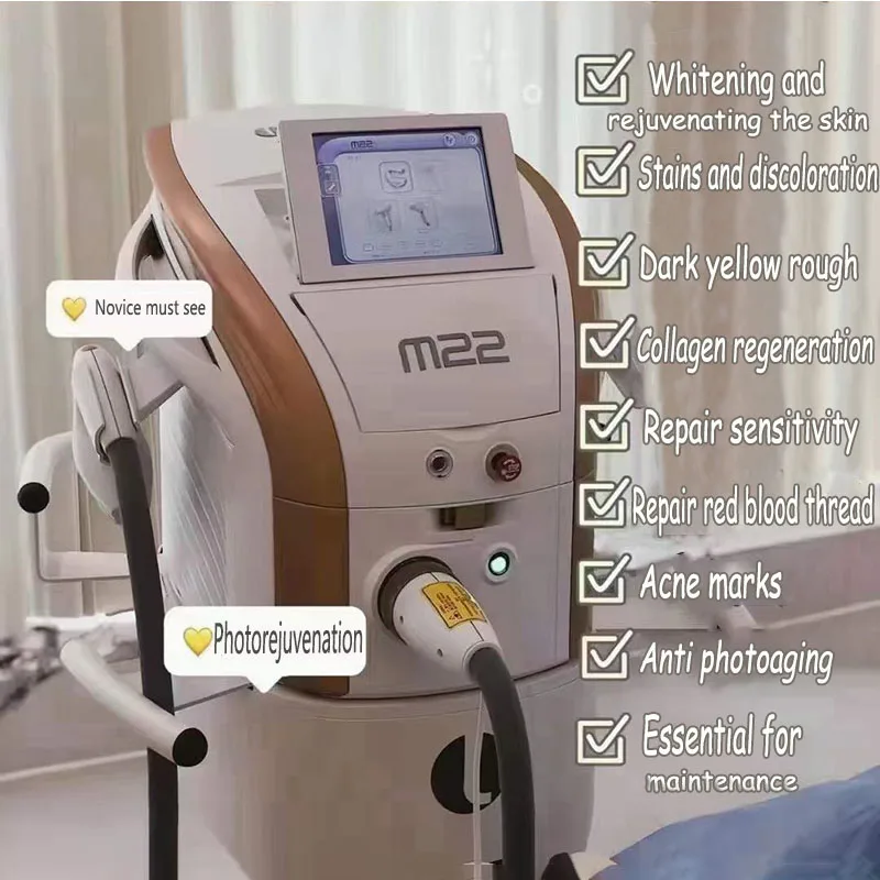 M22 IPL Aesthetic OPT E-Light Hair Removal Machine Acne Treatment Vascular Removal MultiApplication Skin Rejuvenation