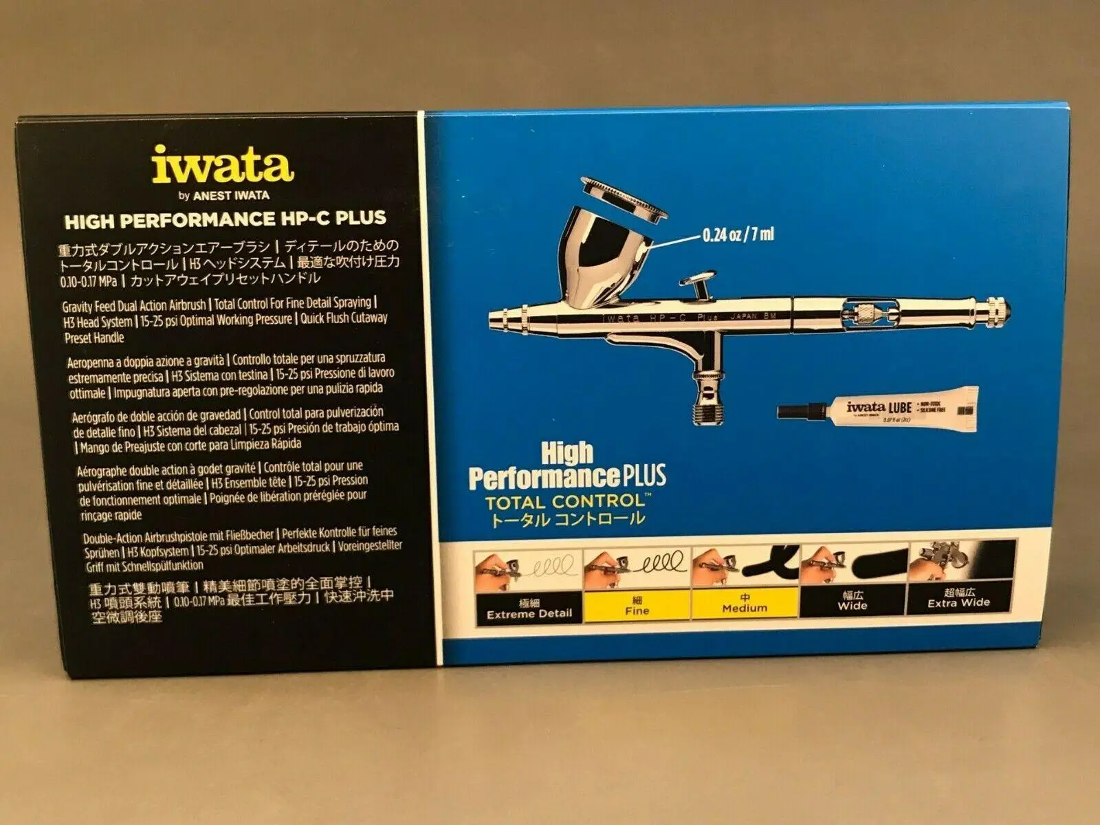 Anest iwata medea airbrush, espaço de alto desempenho com 0.3mm, 1/3 oz. 10cc