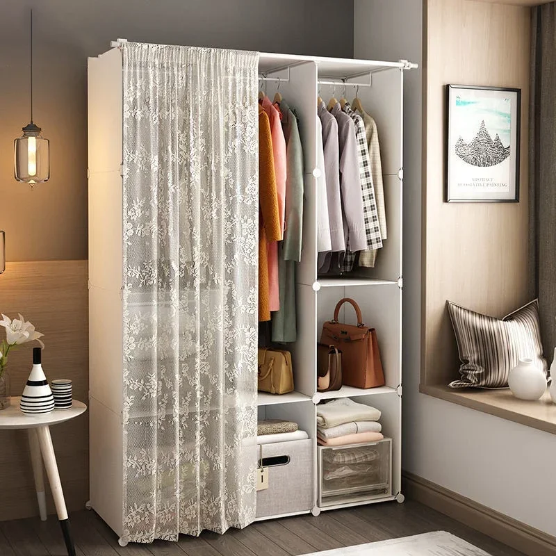 Simplicity Dustproof Bedroom Wardrobe Household Plastics Locker Multilayer Storage Cabinets For Collapsible Cupboard Furniture