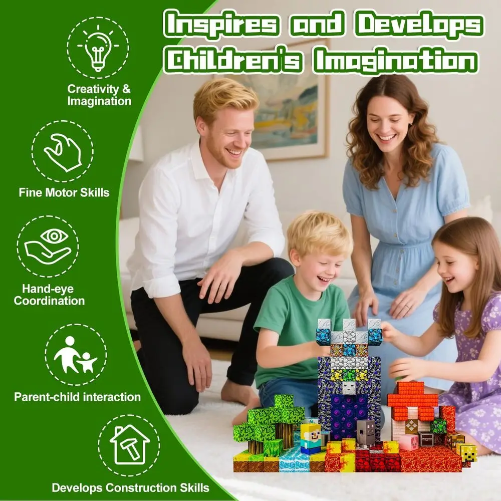 磁気ビルディングブロックセット、242ピース、0.8キューブ、子供向けSTEMおもちゃ（3～8歳）、収納バッグ付き、4～10歳向けの理想的なギフト