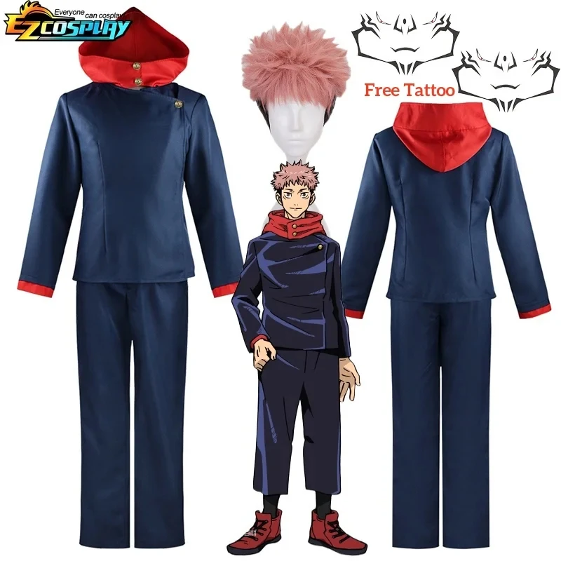 

❤2026★ Itadori Yuji Cosplay Anime Jujutsu Kaisen Itadori Yuji Cosplay Costume Wig Jacket Pants Uniform Wig Suit Halloween Costu❤