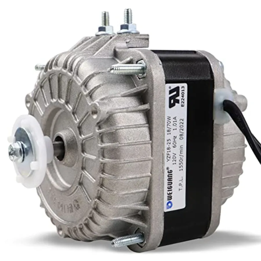 

Fan AC Motor 120V 18W 1.01A 60Hz Shaded Pole Condenser Motor Replace W0301905 for Refrigeration Equipment Radiator Evaporator F