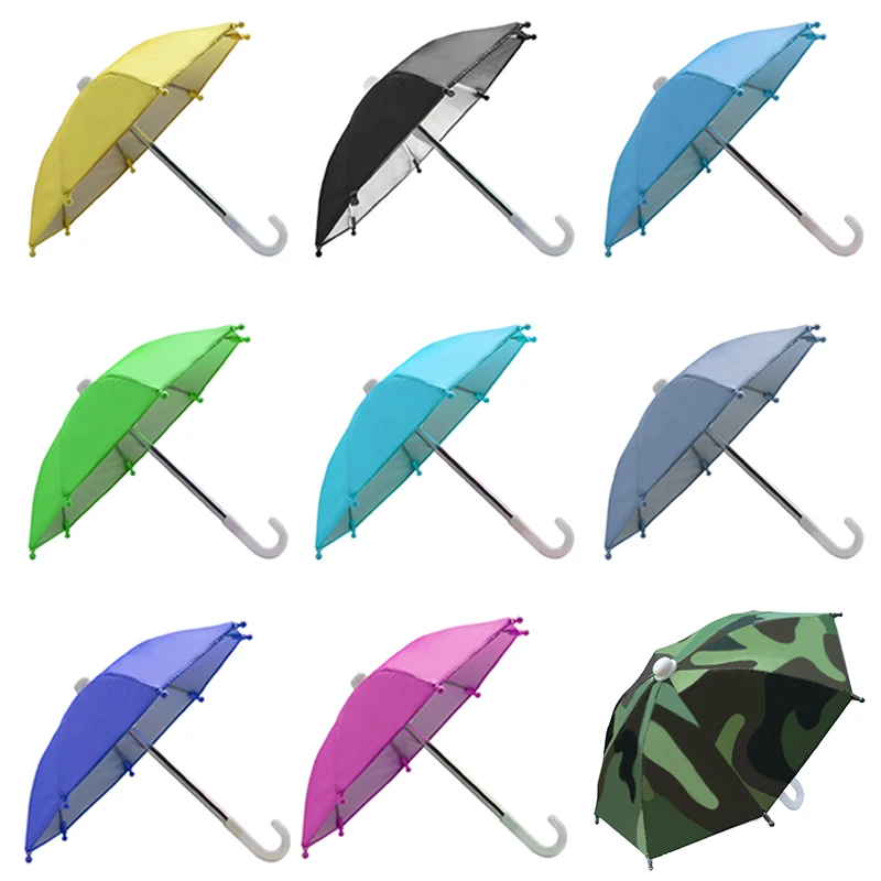 1PC Motorcycle Phone Holder Mini Sunshade Umbrella Anti-UV Rain-proof Polyester Mobile Automatic Umbrella Bicycle Decoration