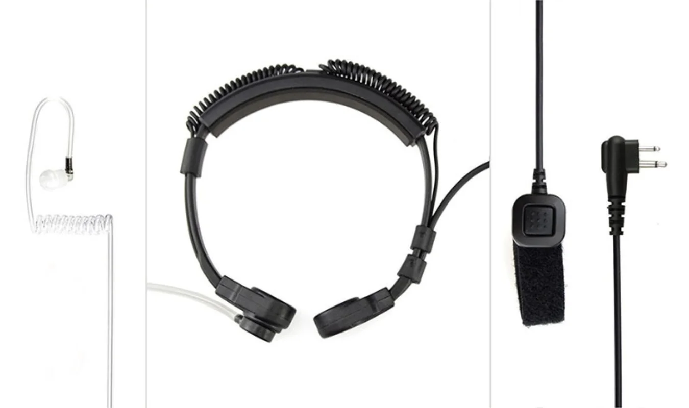 Finger PTT MIC Air Tube Throat Earpiece Headset Microphone for Motorola 2-Pin GP300 CT150 CT450 CP040 CP200 EP450 Two Way Radio