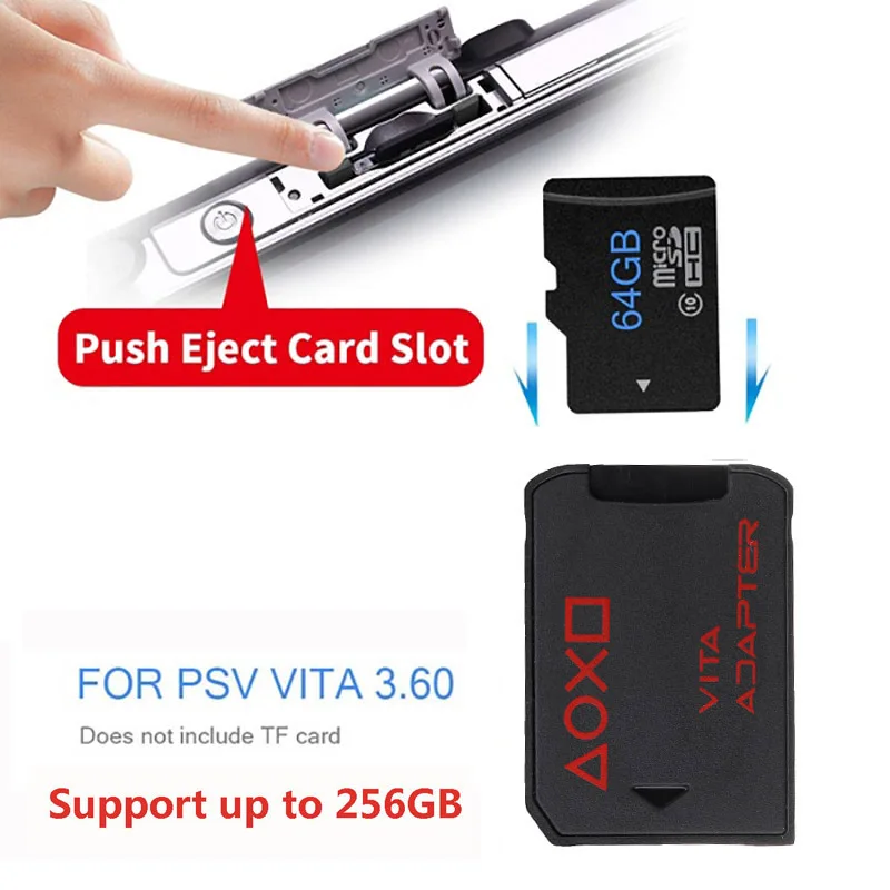 6.0 TF Card adapter System 256GB versione 3.0 SD2Vita per PS Vita Memory Card per PSVita Gaming 3.60 Micro SD card 1000/2000 PSV