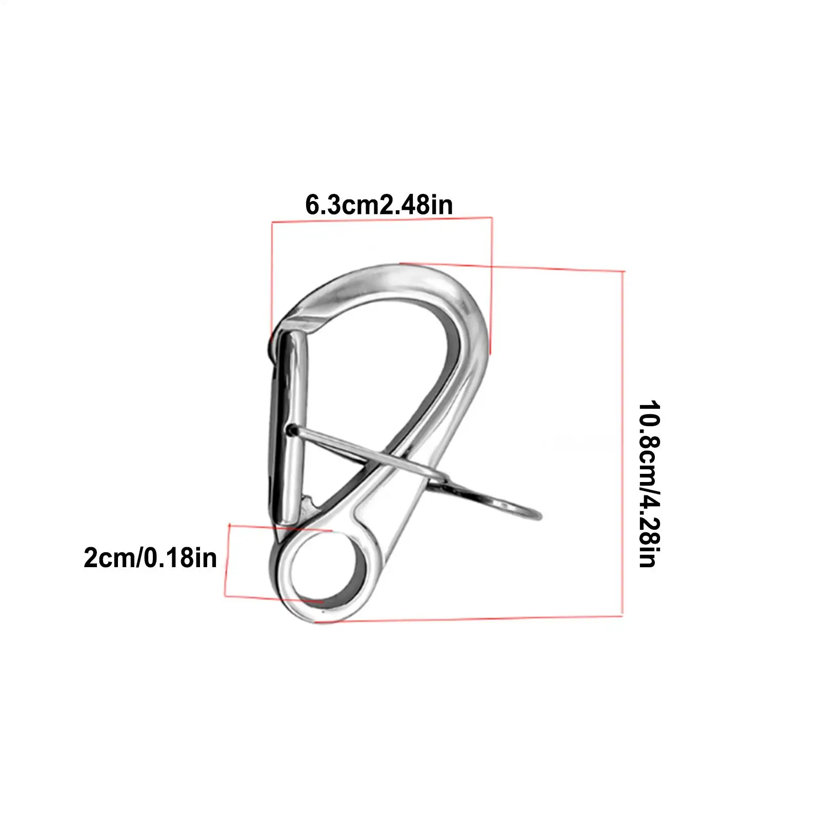 Dubbele zelfsluitende klimkarabijnhaak Zware roestvrijstalen veiligheidskarabijnhaak voor wandelen, varen, sportschool, rugzak en hondenriem