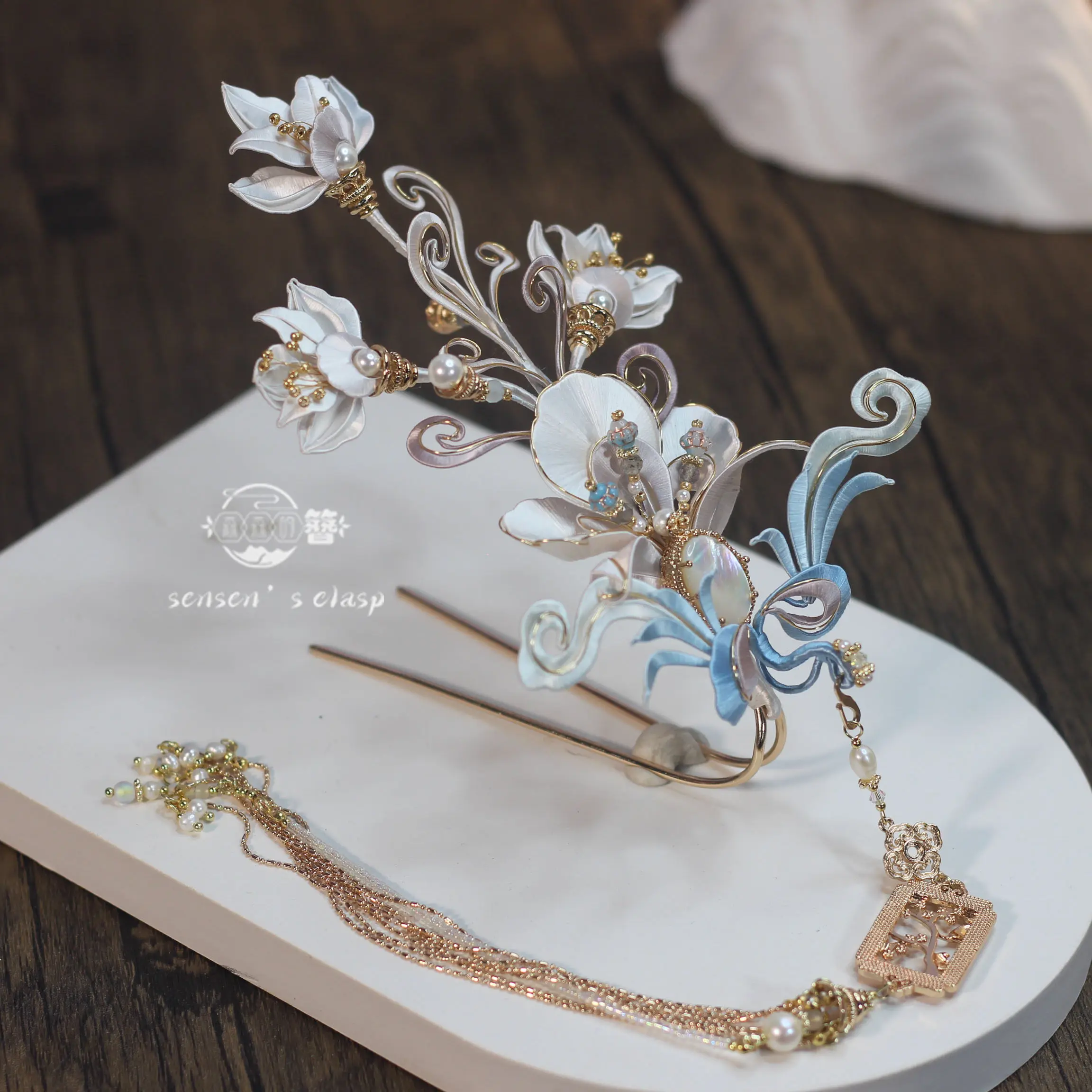 

Intangible Cultural Heritage Twisted Flower Hair Stick, Classical Chinese Style Luxury Elegant Tassel Hairpin