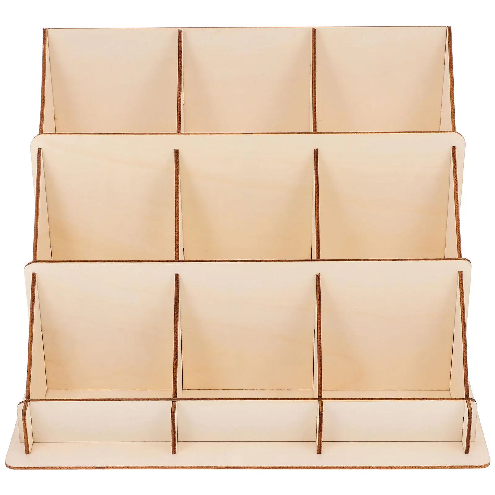 

Wood Card Display Stand Spacious Elegant Multi Functional Retail Business Postcard Holder Desk Brochure Decor