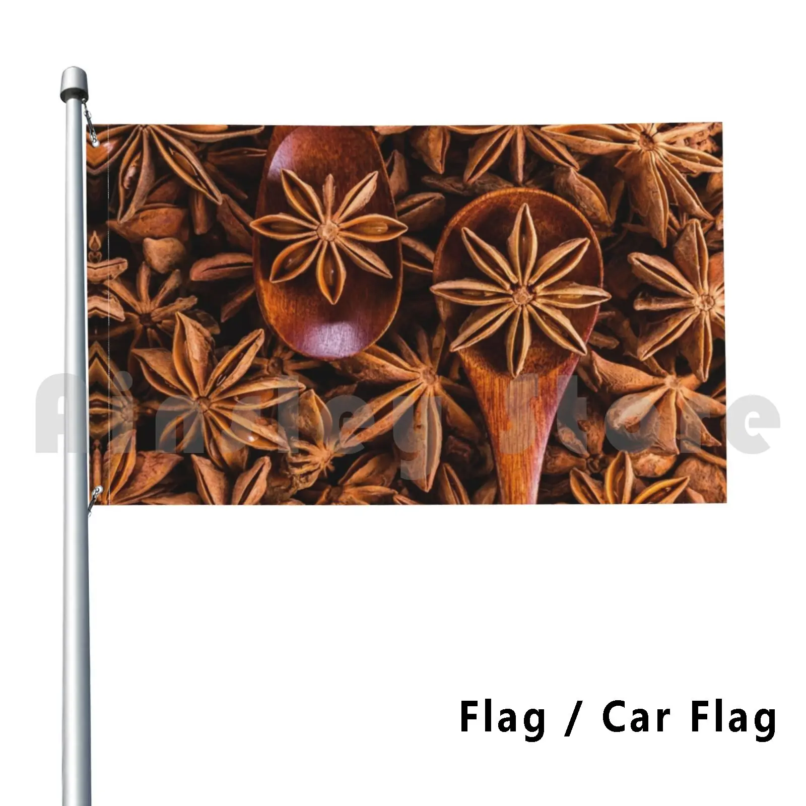 Bandera Spice Up Bandera del coche Divertida Spice Up Hermosa India Marrón Masala Curry Foodie Aroma Sabor Fresco