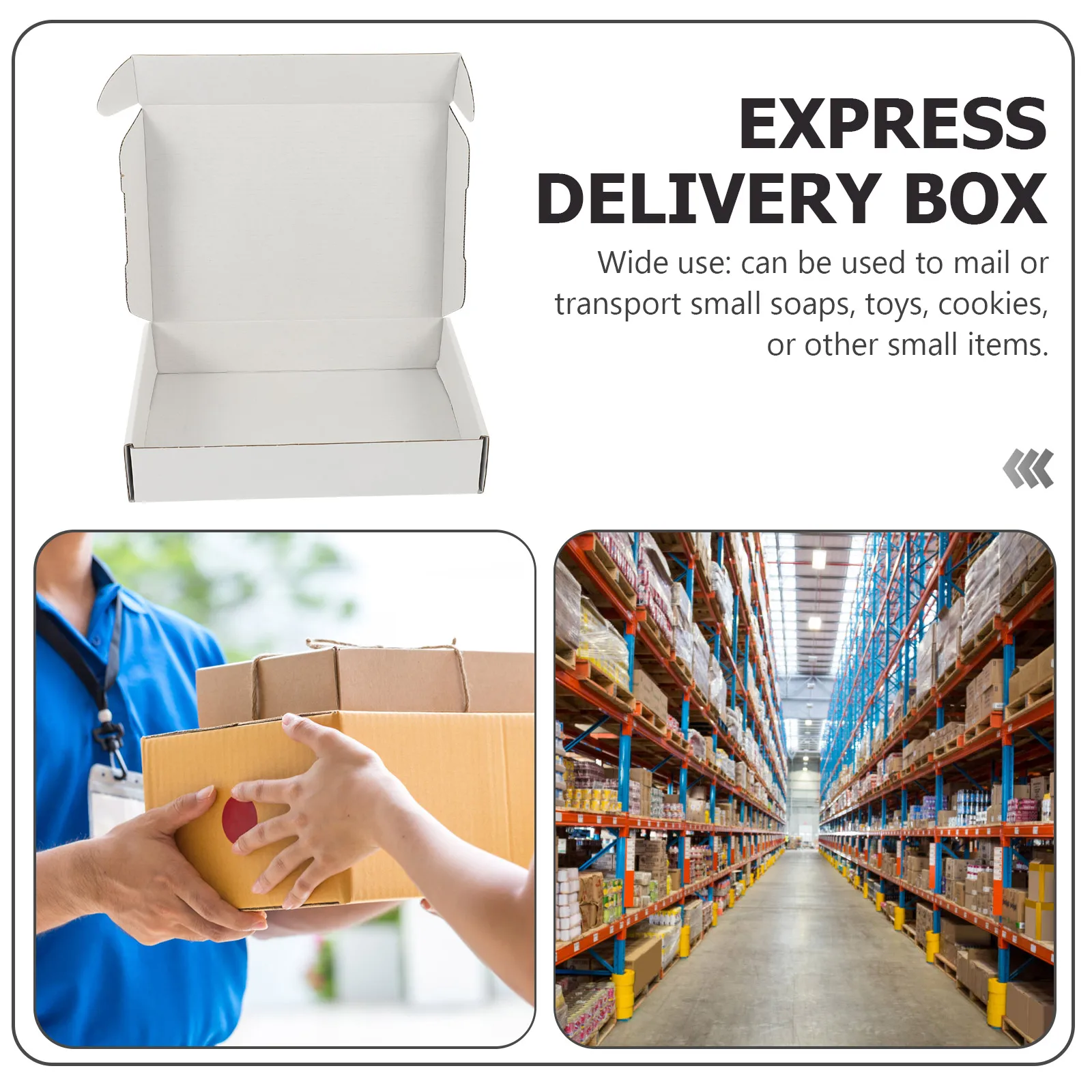 

20pcs Corrugated Mailers Express Packaging Boxes White Mailing Small Reusable Storage Shipping Moving