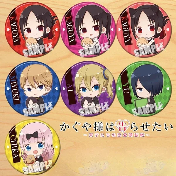 58MM Tinplate Frosting Anime Ishigami Yuu Kawaii Costumes Badge Fujiwara Chika Aesthetic Premium Accessories Luxury Special Use