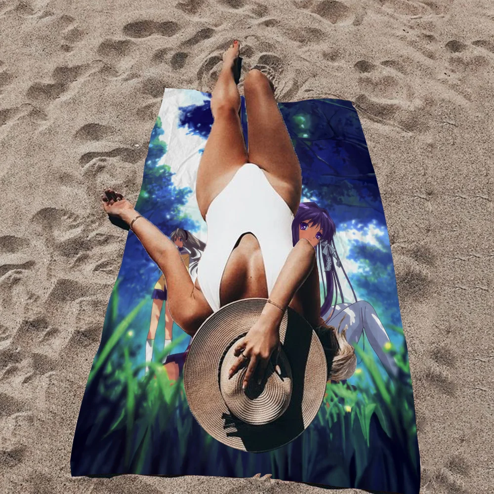 C-CLANNAD Microfiber Beach Towel Absorbent Quick Dry Soft Yoga Swimming Resort Mountain Climbing Towel