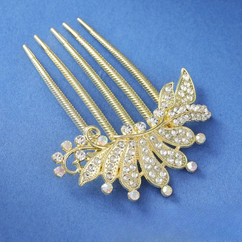 

Pink Decorative Hair Clips Crystal Hair Comb Rhinestone Retro Metal Luxury Alloy Hair Accessories Jewelry Gift Headwear