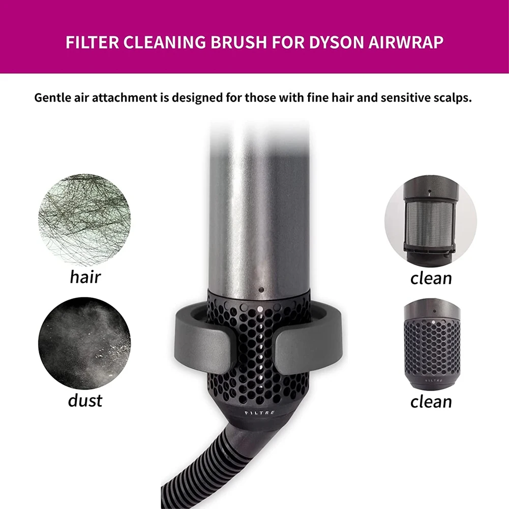 Filtro limpeza escova acessório, Dyson Airwrap Styler, HS01 HS05, 2pcs