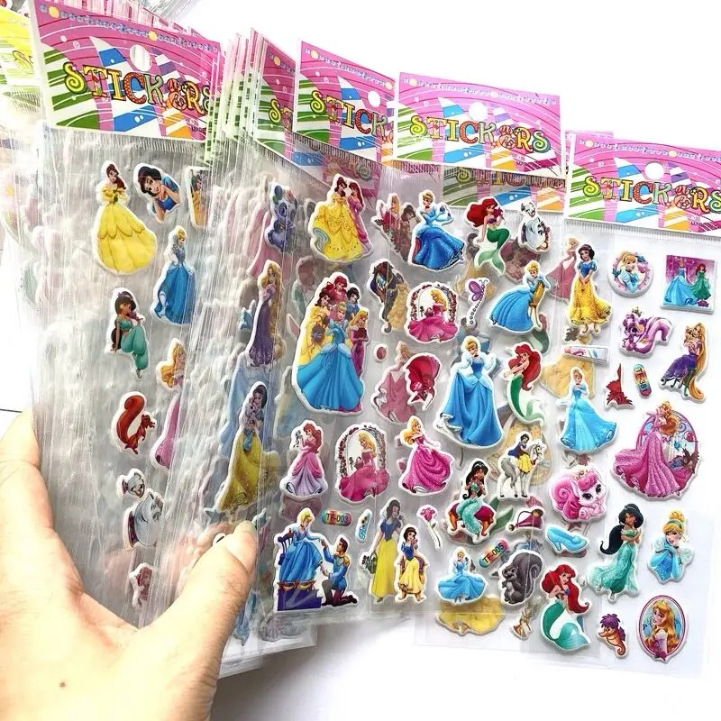 6PCS Disney Princess Snow White Stickers For Kids Funny Toys Cartoon Cute Anime cute Stickers