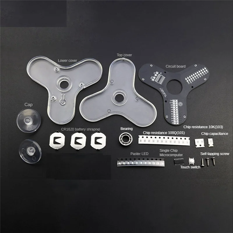 【スーパーディール】2X 電子 DIY キット LED 指先ジャイロ製造 DIY はんだ付けキット カラフルなダイオード電子トレーニング セット