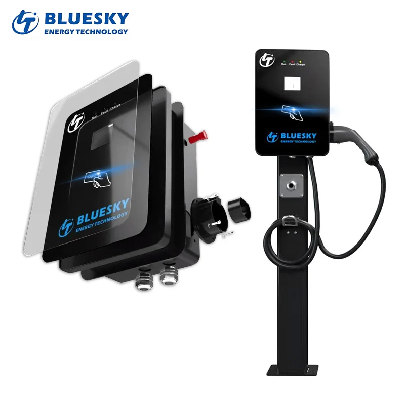 Bluesky 3.5kw AC EV Charger J1772 Evse Wall-mounted Portable Ev Charger Wenzhou Electric Car Charging Port 4 Meters 12 Months