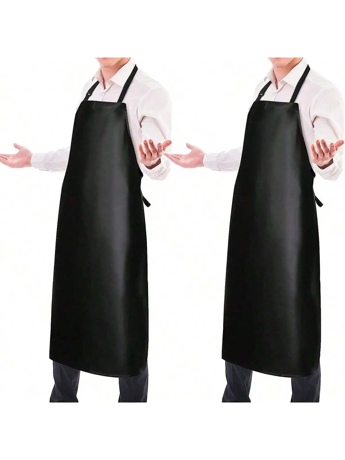 1 waterproof rubber men\'s aprons, heavy-duty chemical resistant work aprons, extra long barbecue aprons with adjustable bib apro