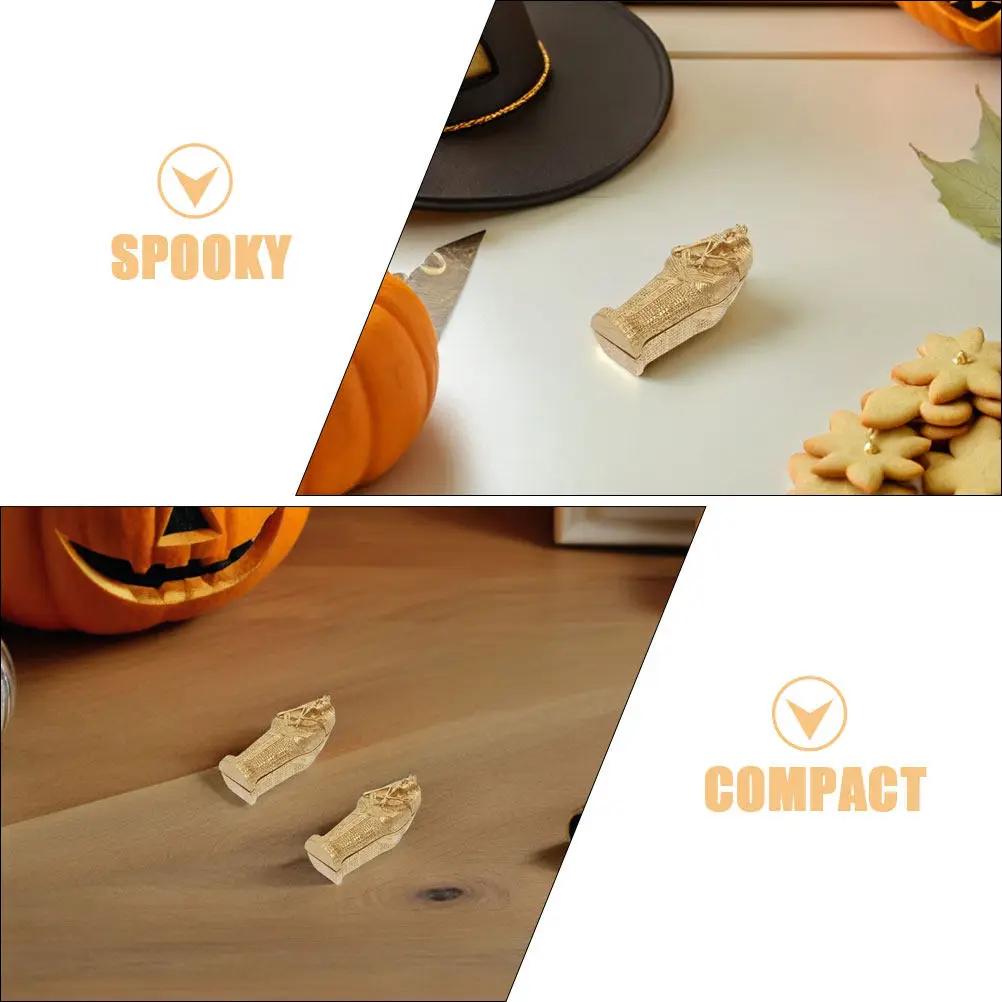 2Pcs Halloween Egyptian Mummy Coffin Resin Decorations Miniature Set Party Props Shelf Display Spooky Scene Layout