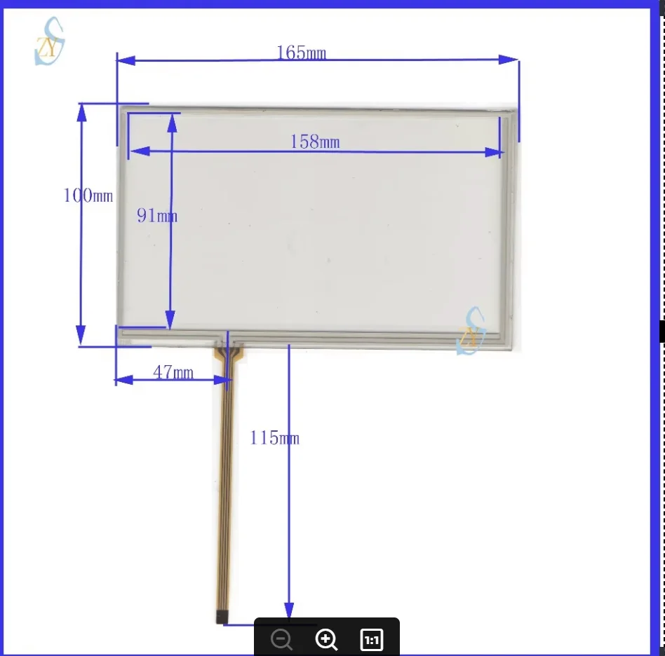 

ZhiYuSun 165mm*100mm 7105 7inch Touch Screen glass resistive USB touch panel the lines 4 length 115mm 165*100 TOUCH SCREEN