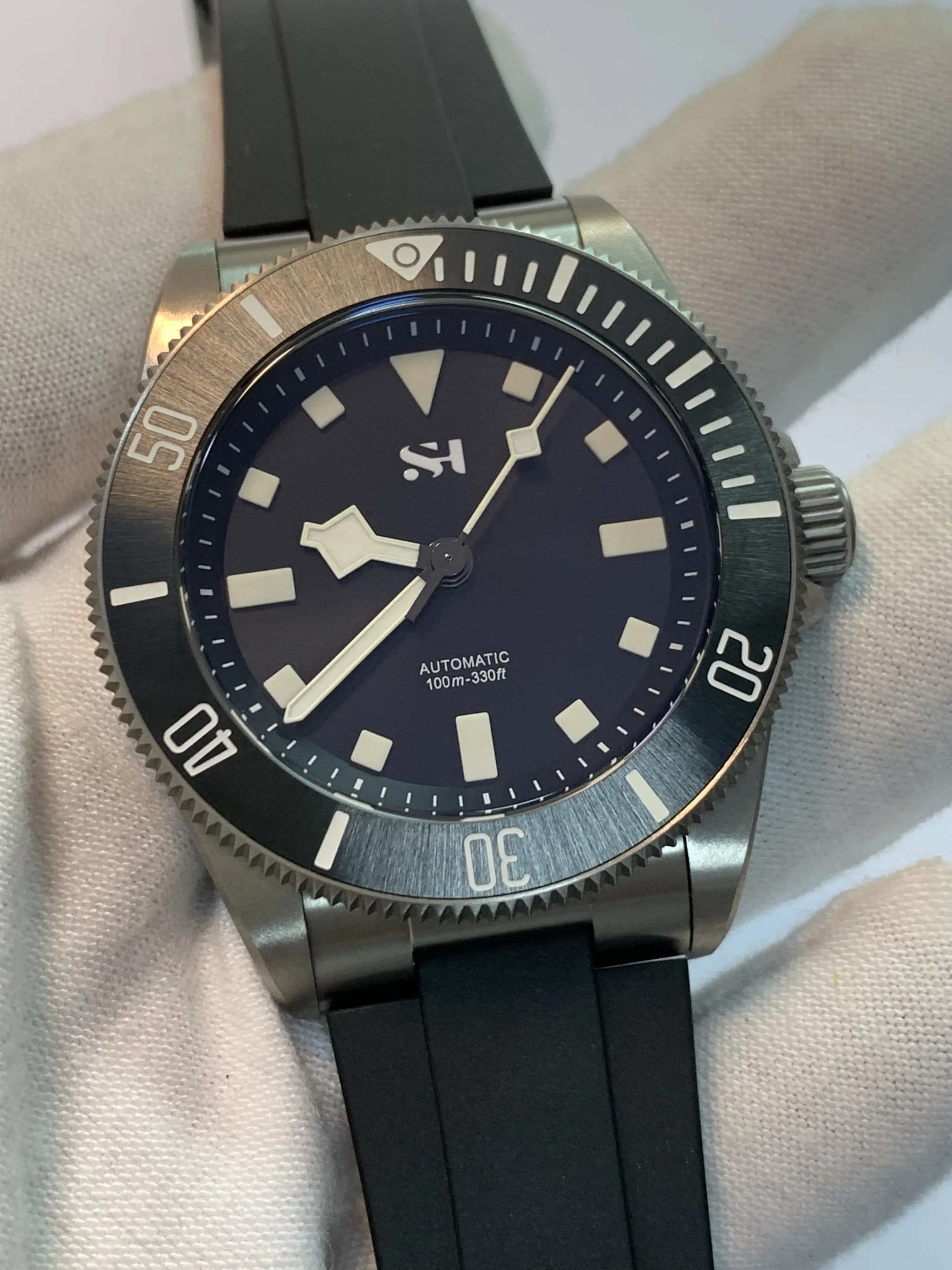 

Мужские автоматические механические часы Submariner для дайвинга, светящиеся, с титановым металлическим керамическим безелем, высококачественный ремешок из фторкаучука!