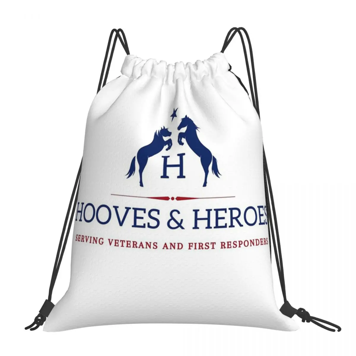 Hooves And Heroes Logo Gear Backpacks Drawstring Bags Drawstring Bundle Pocket Sports Bag Book Bags For Man Woman Students