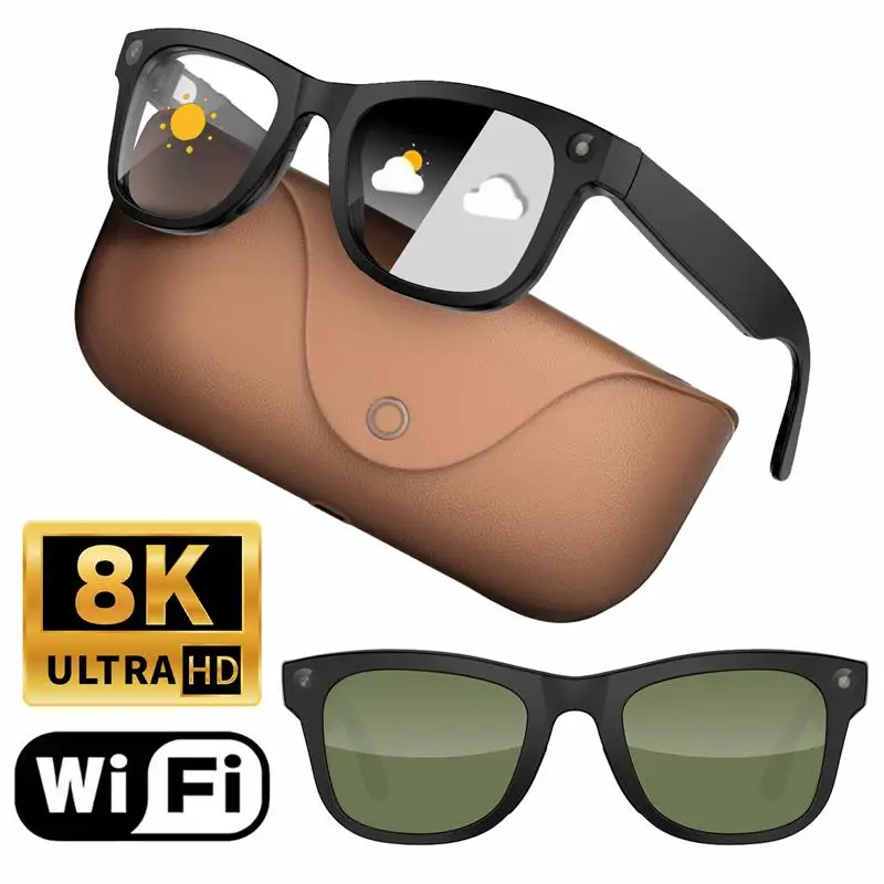 8MP HD Camera AI Smart Shooting Glasses EIS Anti Shake Video Recorder Real Time Translation Smart Eyewear for Travel Vlog