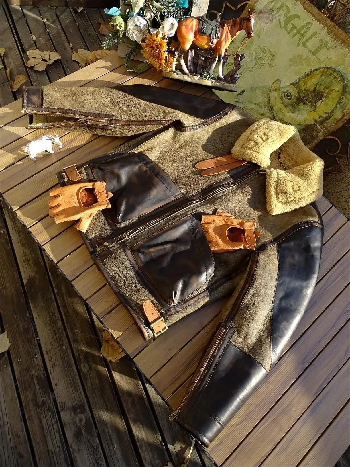 

Tailor Brando оригинальная овечья стрижка американская винтажная мужская кожаная теплая зимняя куртка