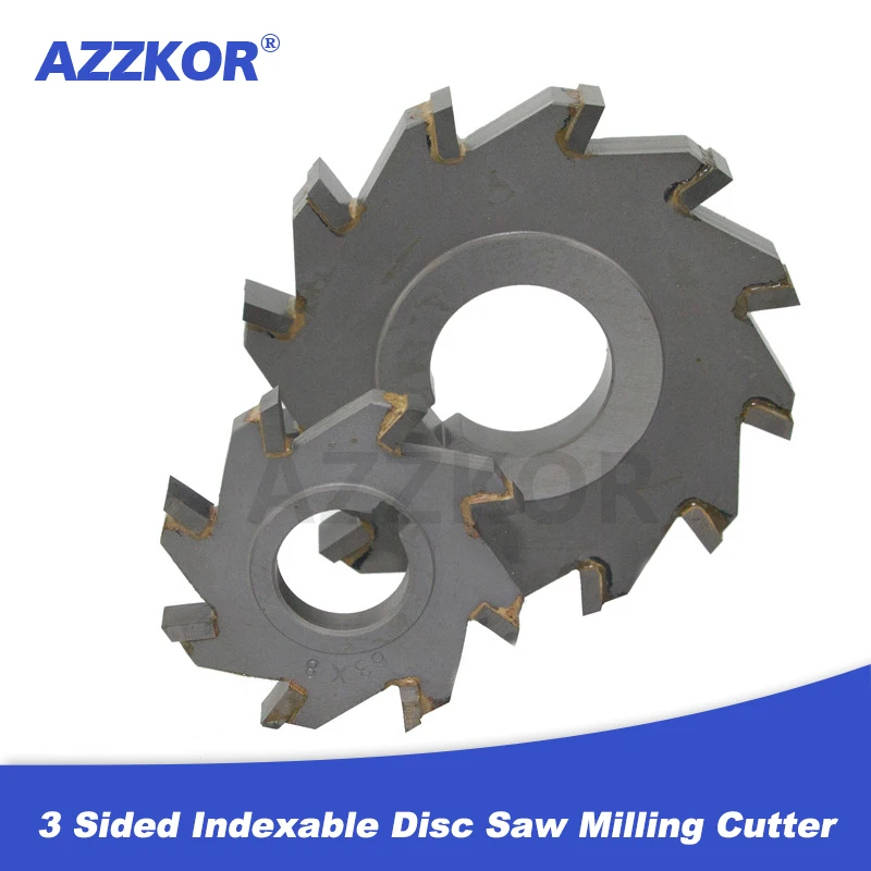 Three Sided Indexable Disc Saw Milling Cutter Alloy Coating Tungsten Steel Tool Cnc Blade Maching Flat AZZKOR Carbide Tools