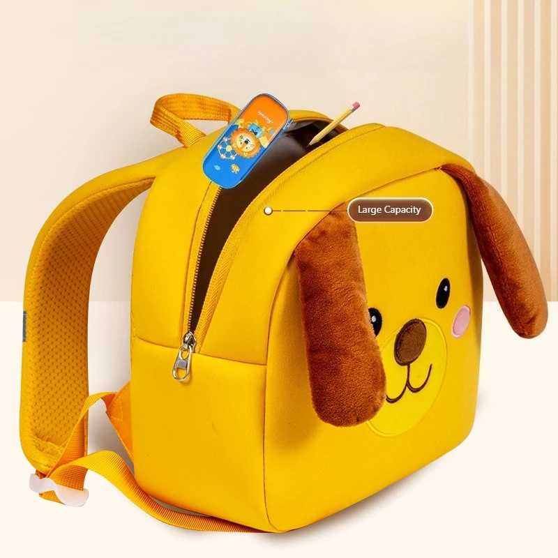حقيبة مدرسية لطيفة على شكل كلب لرياض الأطفال بتصميم ديناصور أرنب حقيبة ظهر مريحة لمرحلة ما قبل المدرسة للبنين والبنات حقيبة سفر خفيفة الوزن #4