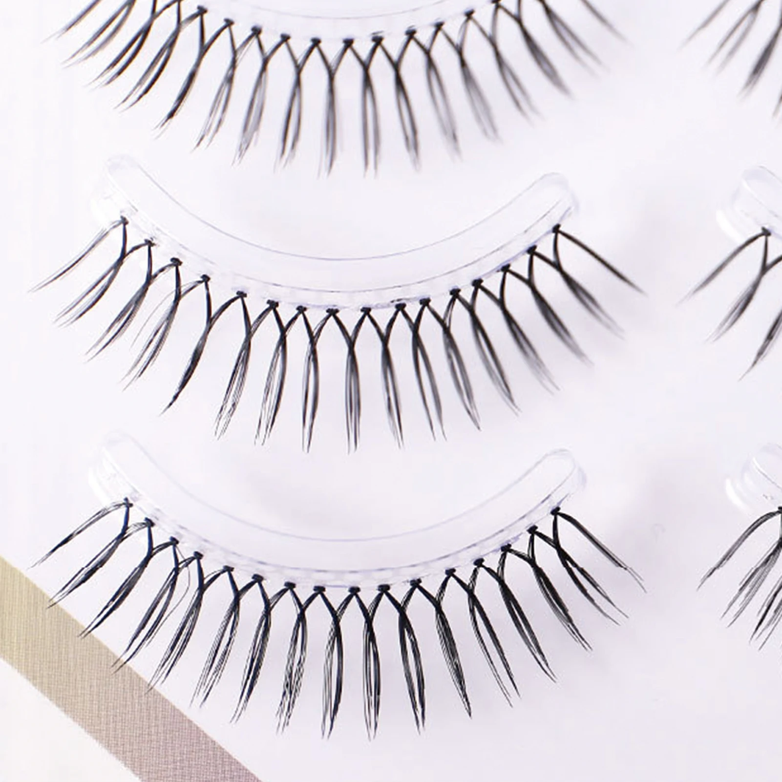 5 pares de cílios postiços transparentes naturais finos volume extensão de cílios curvados estilo coreano cílios para mulheres maquiagem diária